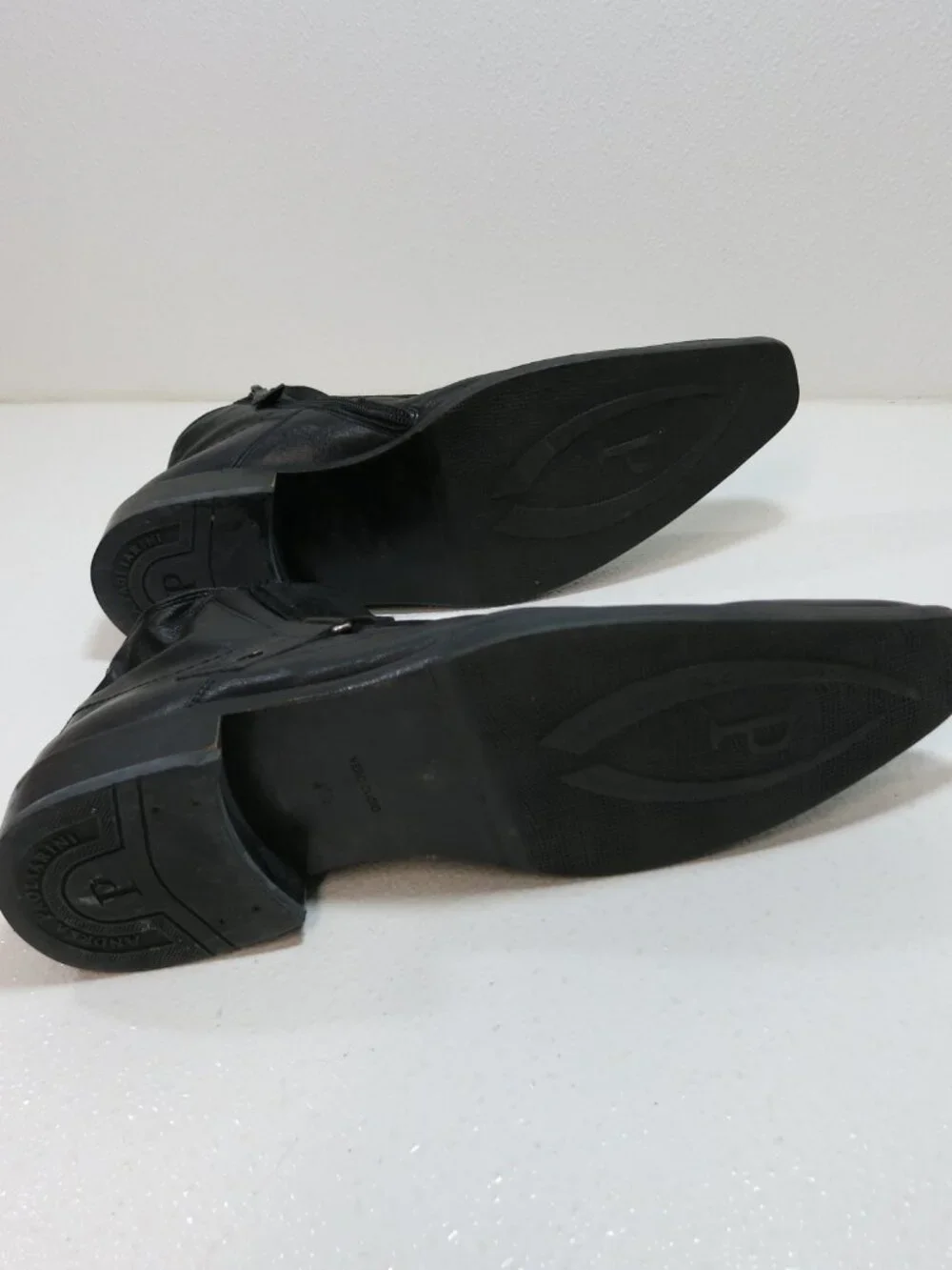 Andrea Pagliarini Leather Long Toe Formal Dress Boots Footwear Shoes Sz 41.5